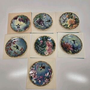 7 Vintage 1990 Pickard Gems of Nature Hummingbird Collector Plates Authenticity